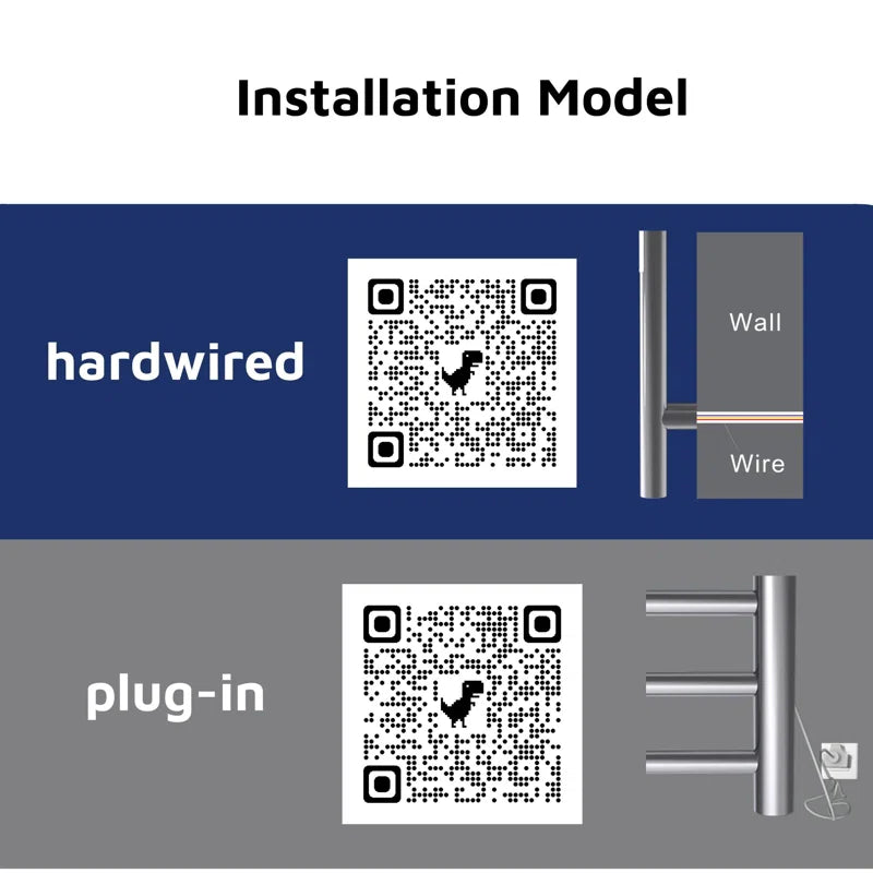 Heated Towel Warmer for Bathroom – 10-Bar Horizontal Towel Rack with Timer, Wall-Mounted, Round Design, Matte Black Finish