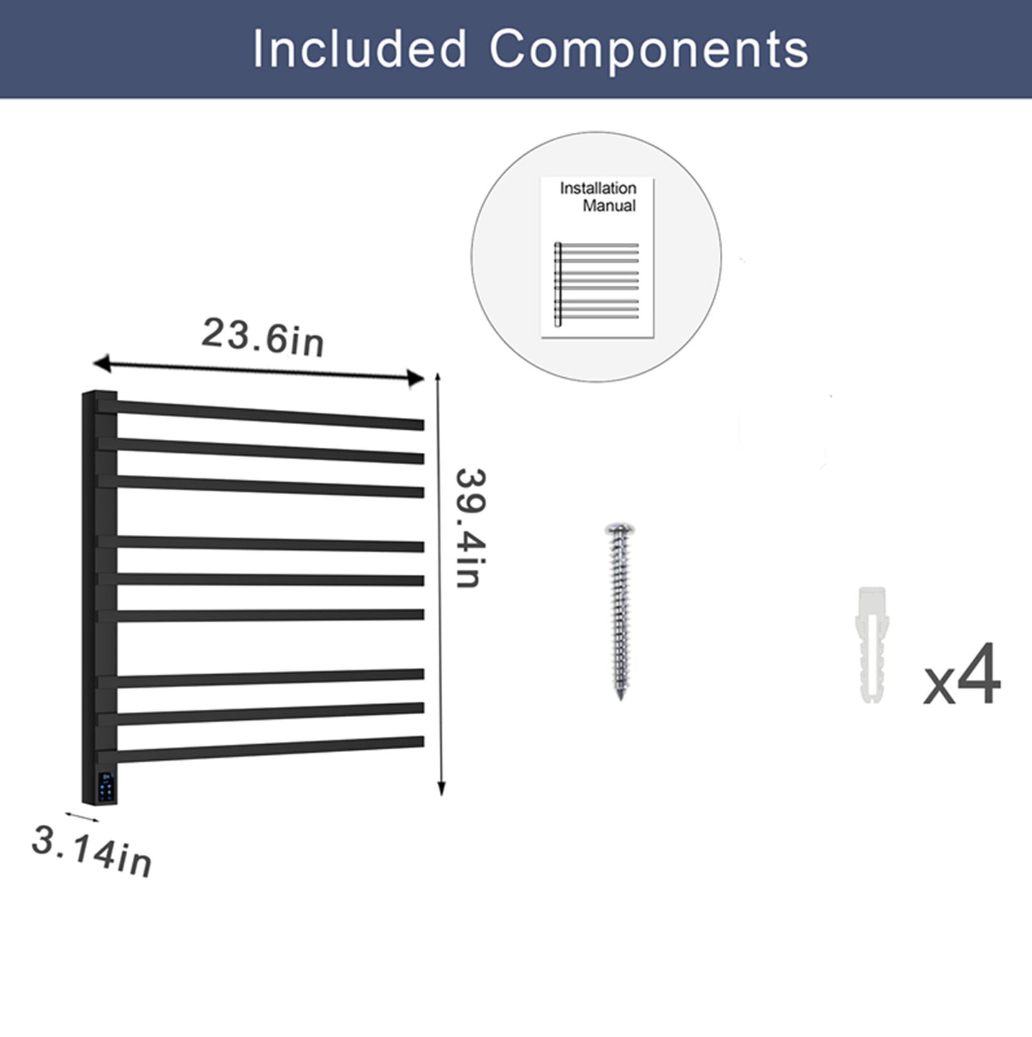 Luxury 9-Bar Heated Towel Rack with Smart Timer & Temperature Control | Premium Stainless Steel, Rustproof & Waterproof