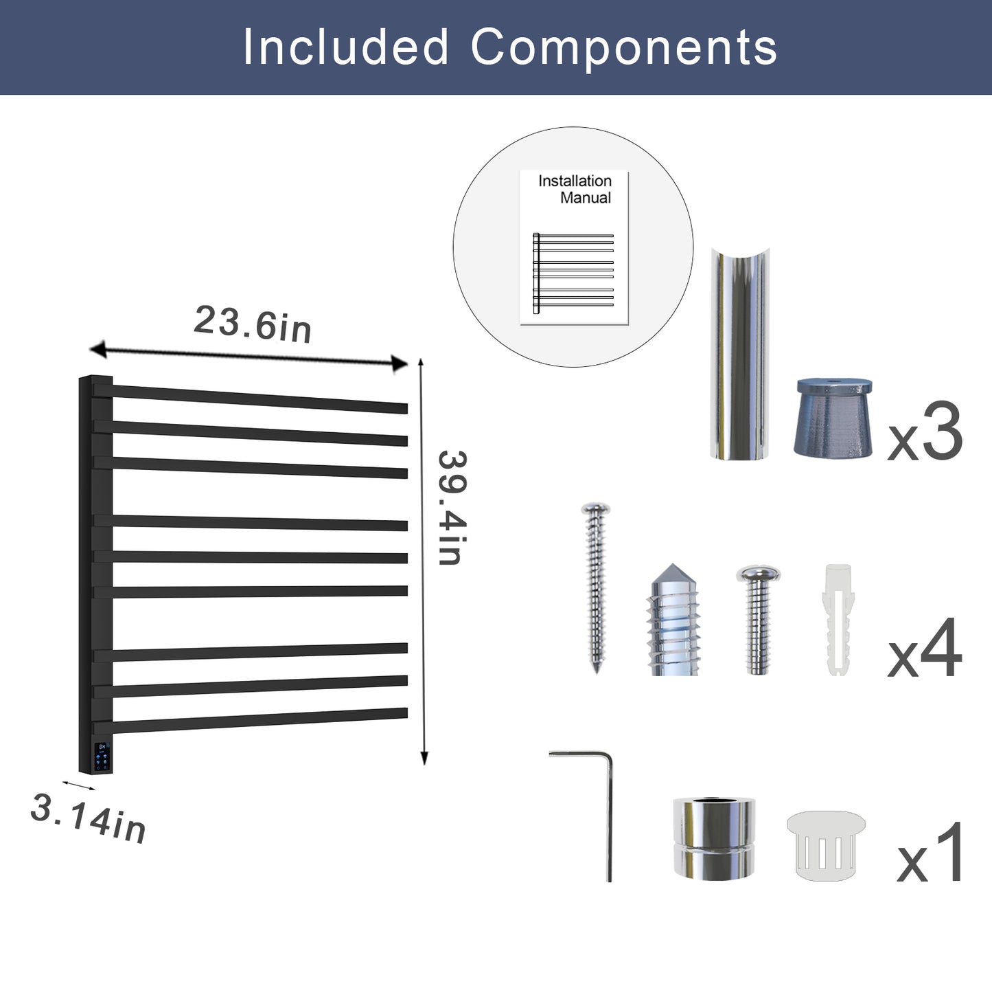 Luxury 9-Bar Heated Towel Rack with Smart Timer & Temperature Control | Premium Stainless Steel, Rustproof & Waterproof