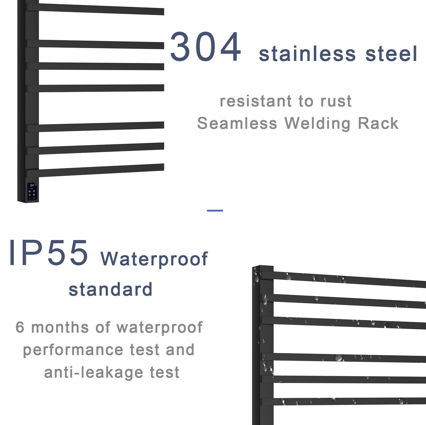 Luxury 9-Bar Heated Towel Rack with Smart Timer & Temperature Control | Premium Stainless Steel, Rustproof & Waterproof